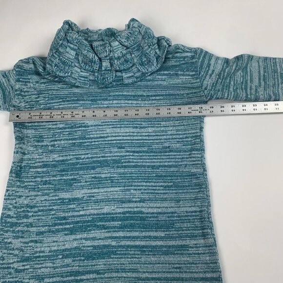 Design 365 Cowl Neck Pullover Sweater Size Medium Blue Aqua Heathered - Picture 2 of 7